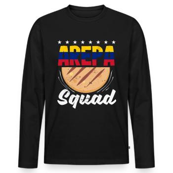 Arepas Colombien Venezuela Nourriture - T-shirt manches longues Premium bio Homme - noir - Devant - Nico (187cm)