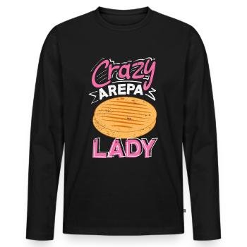 Arepas Colombien Venezuela Nourriture - T-shirt manches longues Premium bio Homme - noir - Devant - Nico (187cm)