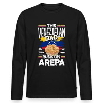 Arepas Colombien Venezuela Nourriture - T-shirt manches longues Premium bio Homme - noir - Devant - Nico (187cm)