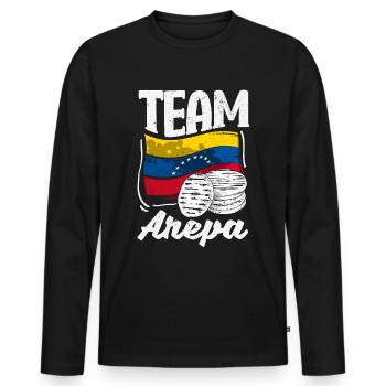 Arepas Colombien Venezuela Nourriture - T-shirt manches longues Premium bio Homme - noir - Devant - Nico (187cm)