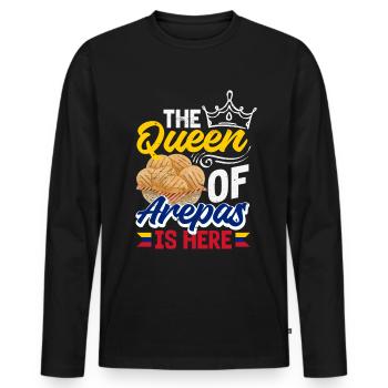 Arepas Colombien Venezuela Nourriture - T-shirt manches longues Premium bio Homme - noir - Devant - Nico (187cm)
