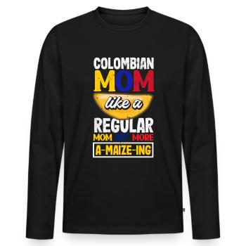 Arepas Colombien Venezuela Nourriture - T-shirt manches longues Premium bio Homme - noir - Devant - Nico (187cm)