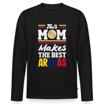 Arepas Colombien Venezuela Nourriture - T-shirt manches longues Premium bio Homme - noir - Devant - Nico (187cm)
