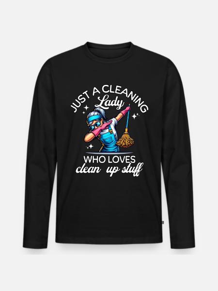 Cleaning lady cleaner - Men's Premium Organic Long Sleeve Shirt - black