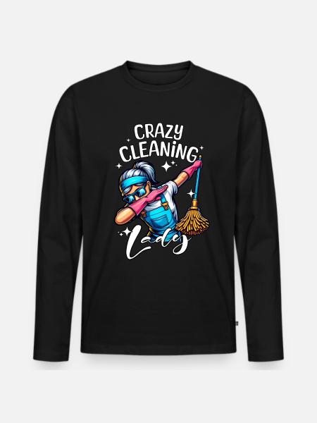 Cleaning lady cleaner - Men's Premium Organic Long Sleeve Shirt - black