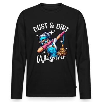 Cleaner Whisperer Cleaning Lady - Men's Premium Organic Long Sleeve Shirt - black - Front - Nico (187cm)