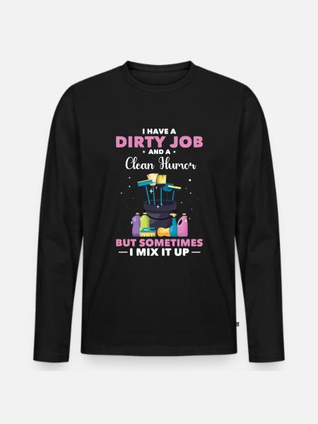 Cleaning lady - Men's Premium Organic Long Sleeve Shirt - black