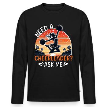 Cheerleader - Men's Premium Organic Long Sleeve Shirt - black - Front - Nico (187cm)