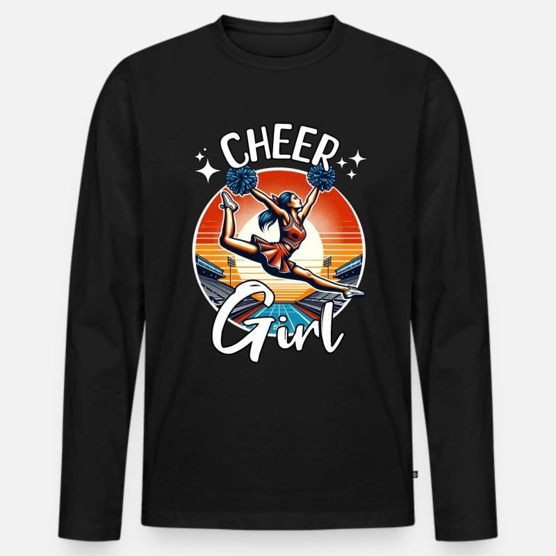 Cheerleader Mächen - Männer Premium Bio Langarmshirt - Schwarz