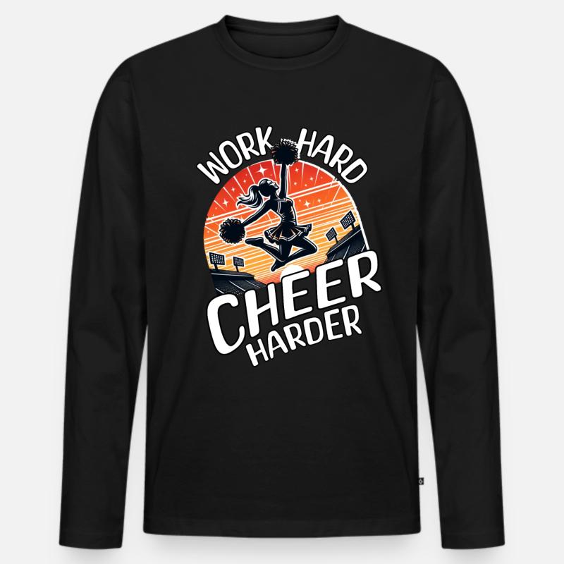 Cheerleader Sprüche - Männer Premium Bio Langarmshirt - Schwarz