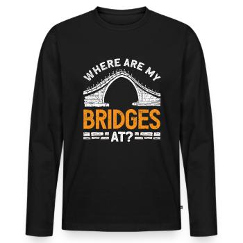 Bridge Construction and Bridge Engineer - Men's Premium Organic Long Sleeve Shirt - black - Front - Nico (187cm)