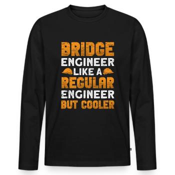 Bridge Construction and Bridge Engineer - Men's Premium Organic Long Sleeve Shirt - black - Front - Nico (187cm)