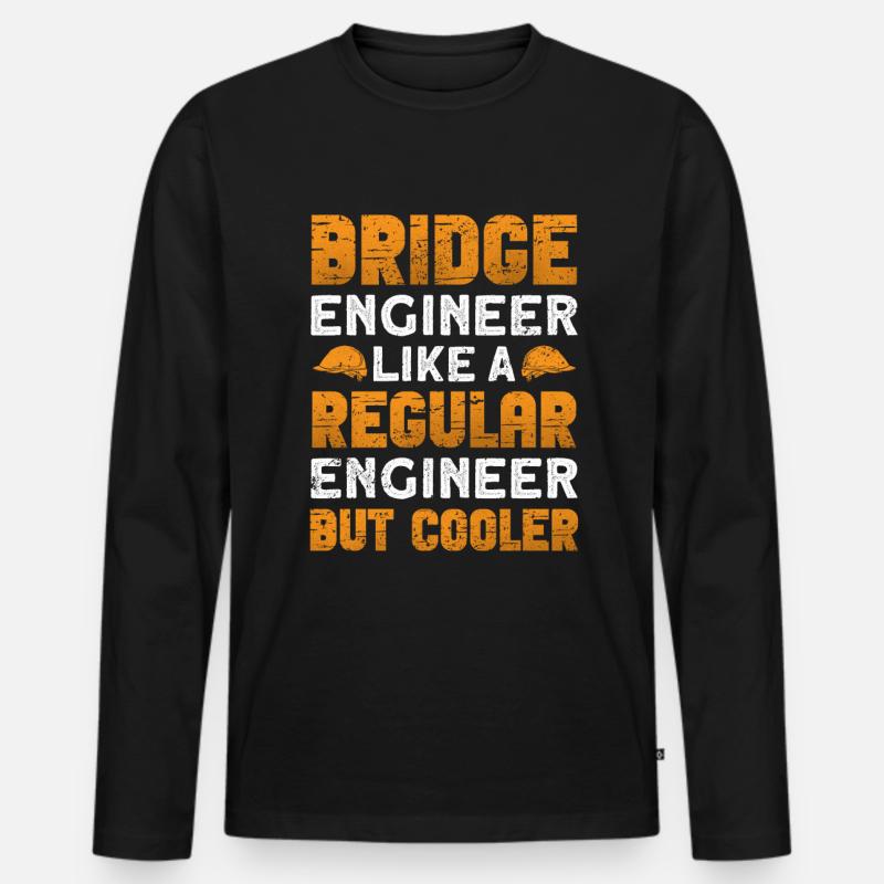 Bridge Construction and Bridge Engineer - Men's Premium Organic Long Sleeve Shirt - black