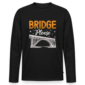 Bridge Construction and Bridge Engineer - Men's Premium Organic Long Sleeve Shirt - black - Front - Nico (187cm)