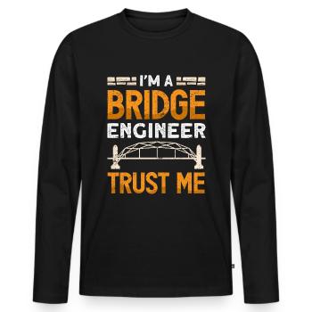 Bridge Construction and Bridge Engineer - Men's Premium Organic Long Sleeve Shirt - black - Front - Nico (187cm)