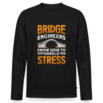 Bridge Construction and Bridge Engineer - Men's Premium Organic Long Sleeve Shirt - black - Front - Nico (187cm)