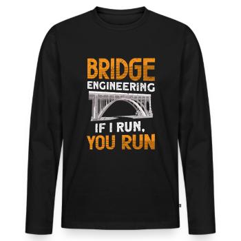 Bridge Construction and Bridge Engineer - Men's Premium Organic Long Sleeve Shirt - black - Front - Nico (187cm)