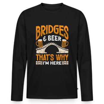 Bridge Construction and Bridge Engineer - Men's Premium Organic Long Sleeve Shirt - black - Front - Nico (187cm)
