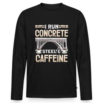 Bridge Construction and Bridge Engineer - Men's Premium Organic Long Sleeve Shirt - black - Front - Nico (187cm)