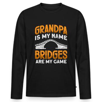 Bridge Construction and Bridge Engineer - Men's Premium Organic Long Sleeve Shirt - black - Front - Nico (187cm)