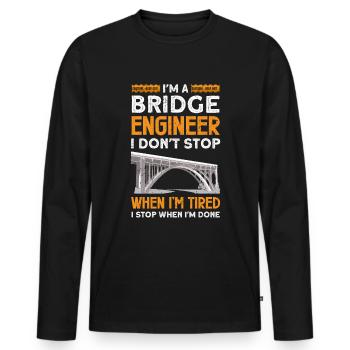 Bridge Construction and Bridge Engineer - Men's Premium Organic Long Sleeve Shirt - black - Front - Nico (187cm)