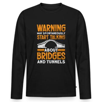 Bridge Construction and Bridge Engineer - Men's Premium Organic Long Sleeve Shirt - black - Front - Nico (187cm)