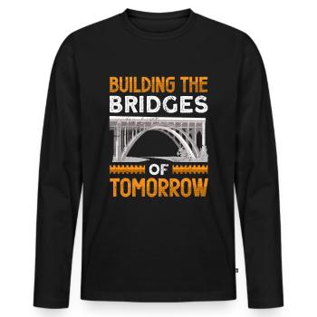 Bridge Construction and Bridge Engineer - Men's Premium Organic Long Sleeve Shirt - black - Front - Nico (187cm)