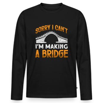 Bridge Construction and Bridge Engineer - Men's Premium Organic Long Sleeve Shirt - black - Front - Nico (187cm)