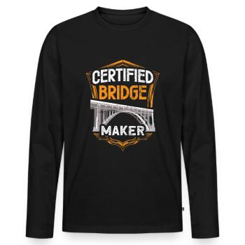 Bridge Construction and Bridge Engineer - Men's Premium Organic Long Sleeve Shirt - black - Front - Nico (187cm)