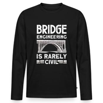 Bridge Construction and Bridge Engineer - Men's Premium Organic Long Sleeve Shirt - black - Front - Nico (187cm)