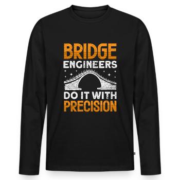 Bridge Construction and Bridge Engineer - Men's Premium Organic Long Sleeve Shirt - black - Front - Nico (187cm)