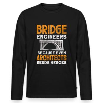 Bridge Construction and Bridge Engineer - Men's Premium Organic Long Sleeve Shirt - black - Front - Nico (187cm)