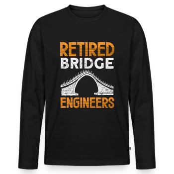 Bridge Construction and Bridge Engineer - Men's Premium Organic Long Sleeve Shirt - black - Front - Nico (187cm)