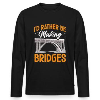 Bridge Construction and Bridge Engineer - Men's Premium Organic Long Sleeve Shirt - black - Front - Nico (187cm)