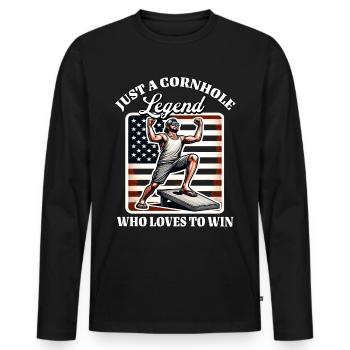 Légende de Sacklock - T-shirt manches longues Premium bio Homme - noir - Devant - Nico (187cm)