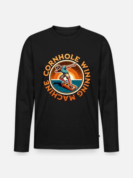 Pouf Cornhole - T-shirt manches longues Premium bio Homme - noir