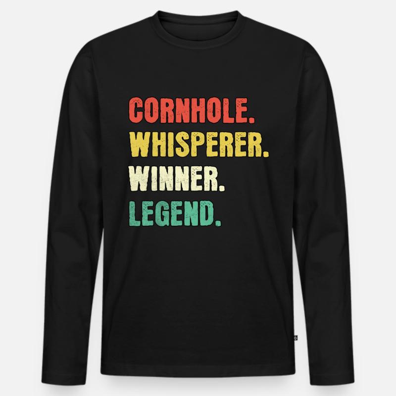 Cornhole Whisperer - Männer Premium Bio Langarmshirt - Schwarz