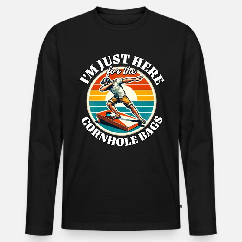 Cornhole - Männer Premium Bio Langarmshirt - Schwarz
