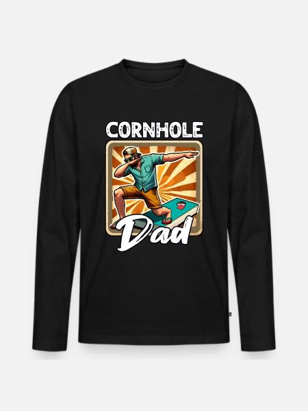 Cornhole Dad - Men's Premium Organic Long Sleeve Shirt - black