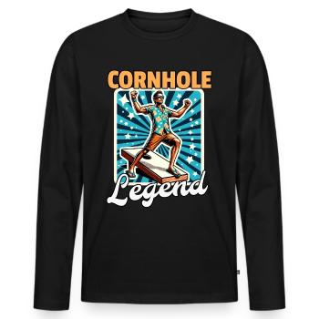 Cornhole Sacklock - T-shirt manches longues Premium bio Homme - noir - Devant - Nico (187cm)
