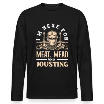 Festival de l’épée médiévale - T-shirt manches longues Premium bio Homme - noir - Devant - Nico (187cm)