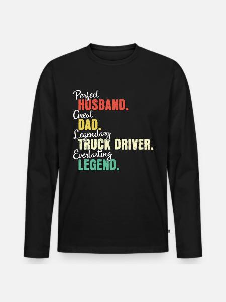 Truck Driver Dad - Men's Premium Organic Long Sleeve Shirt - black