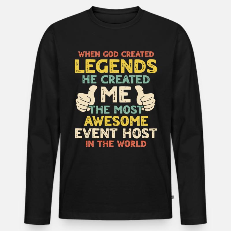 Event Host - Männer Premium Bio Langarmshirt - Schwarz