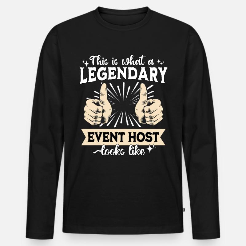 Legendärer Event Host - Männer Premium Bio Langarmshirt - Schwarz