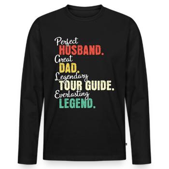 Tour Guide Papa - Männer Premium Bio Langarmshirt - Schwarz - Vorne - Nico (187cm)