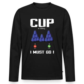 Empilage de gobelets Speed Stacker - T-shirt manches longues Premium bio Homme - noir - Devant - Nico (187cm)