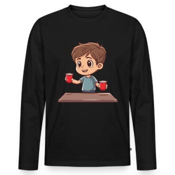 Empilage de gobelets Speed Stacker - T-shirt manches longues Premium bio Homme - noir - Devant - Nico (187cm)