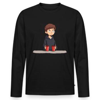Stapeln Von Bechern Speed Stacker - Männer Premium Bio Langarmshirt - Schwarz - Vorne - Nico (187cm)