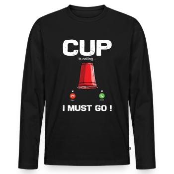 Empilage de gobelets Speed Stacker - T-shirt manches longues Premium bio Homme - noir - Devant - Nico (187cm)