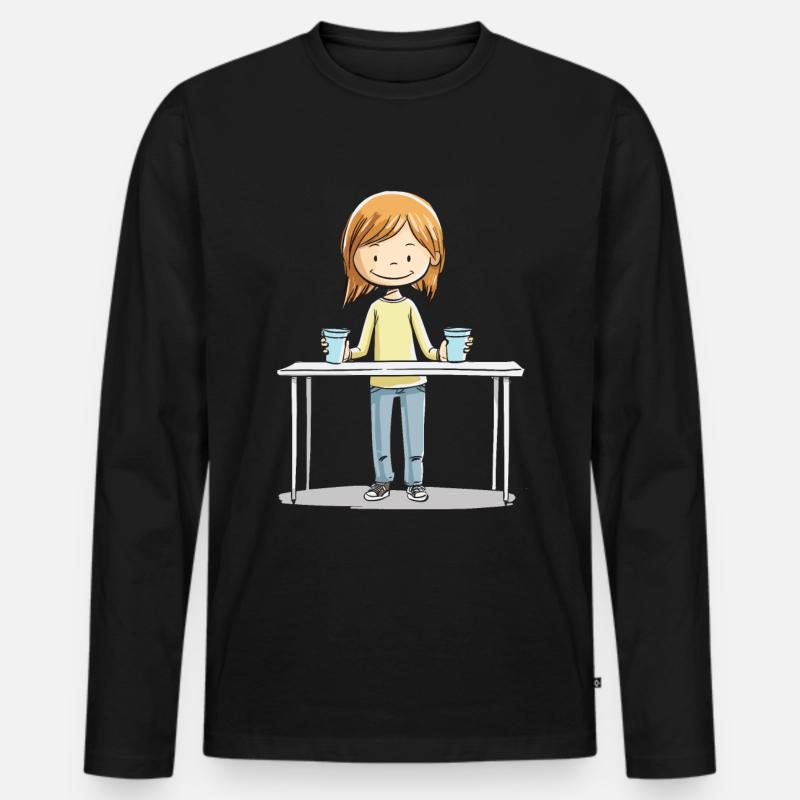 Stapeln Von Bechern Speed Stacker - Männer Premium Bio Langarmshirt - Schwarz